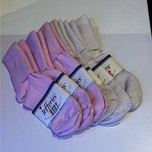 NWT Organic Cotton Kids Socks 6-pack Pink and Cream - kids size